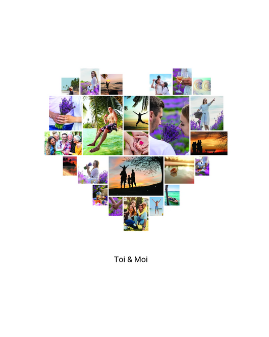 Cadre 30x40cm pèle mèle coeur