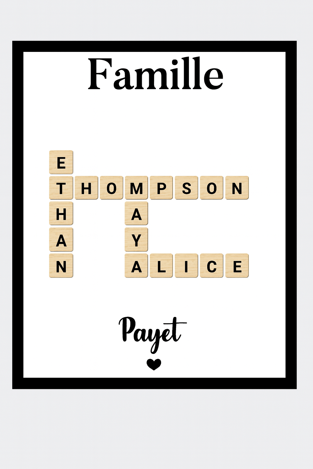 Cadre scrabble 30x40cm