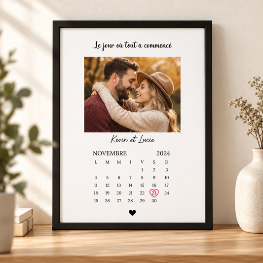 Cadre 30x40cm Saint Valentin Calendrier