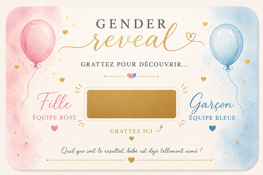 Carte à gratter Gender Reveal