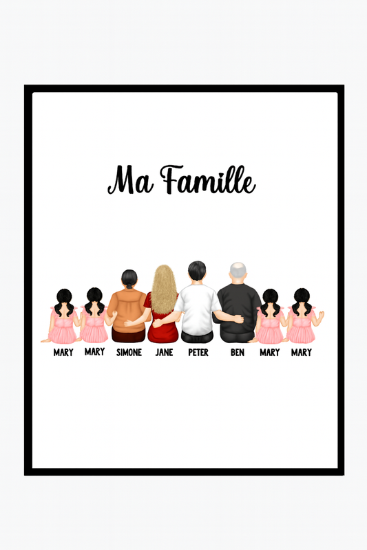 Cadre personnalisé famille 30x40cm