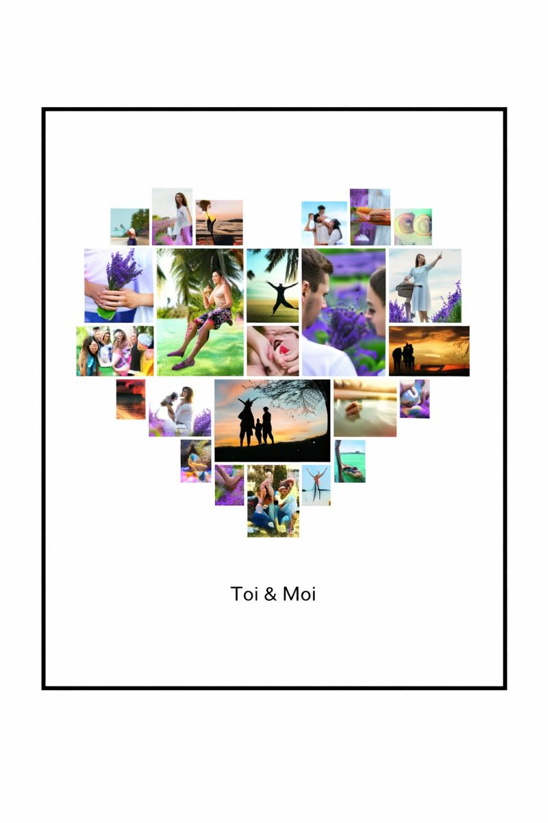 Cadre 30x40cm pèle mèle coeur