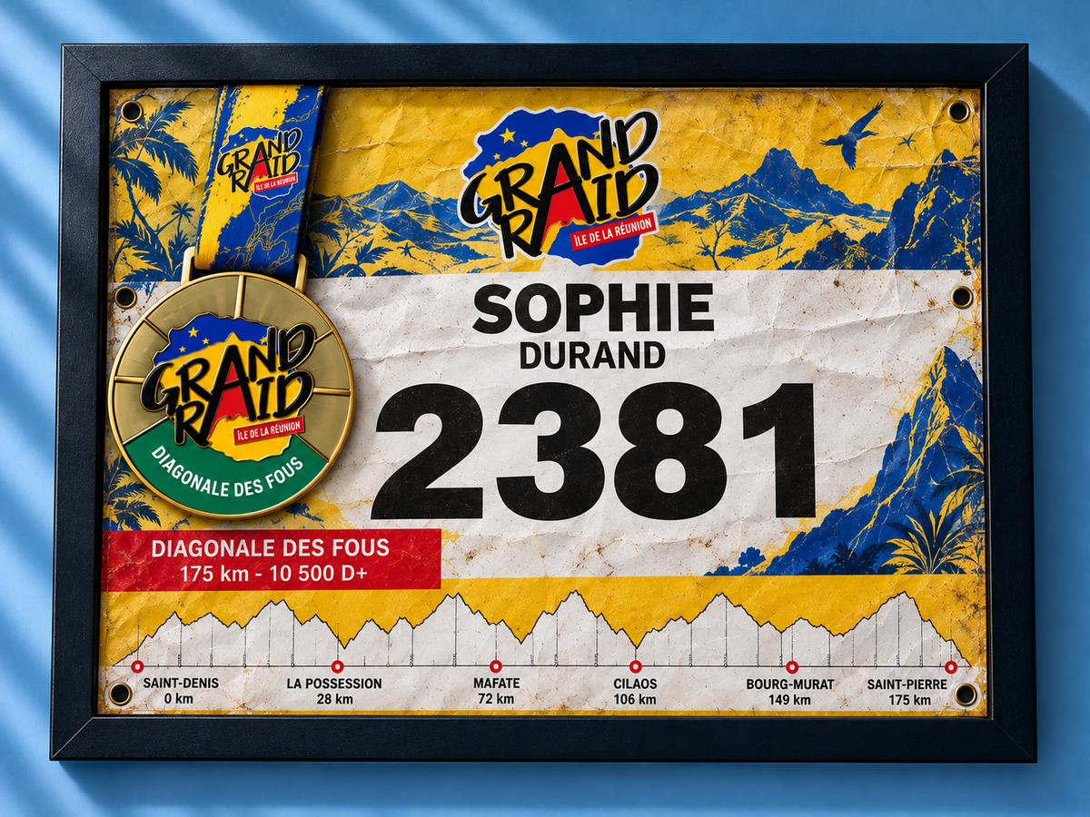 Cadre médaille/ dossard 20x15cm