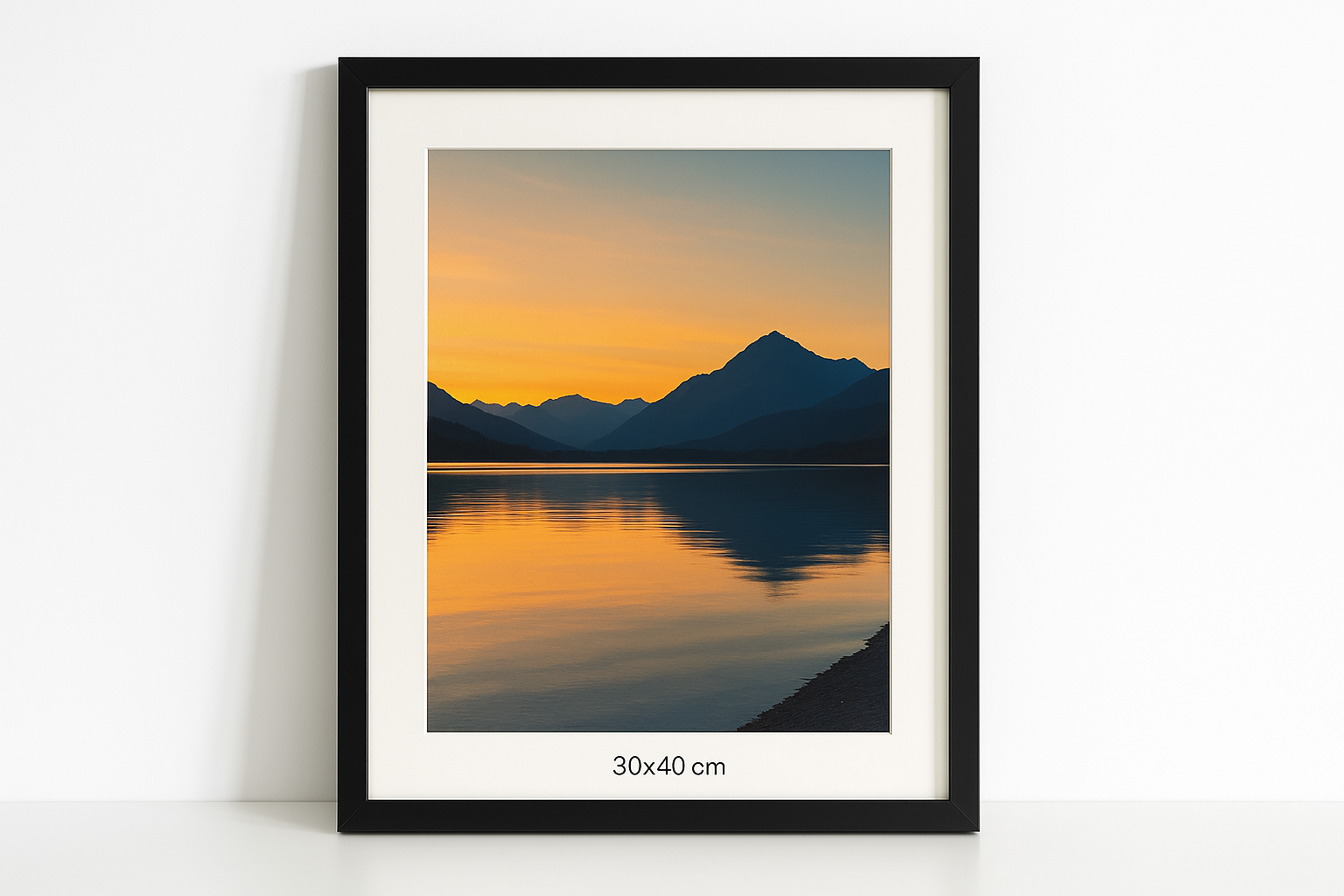 Cadre noir 30x40cm avec photo à l'intérieur 